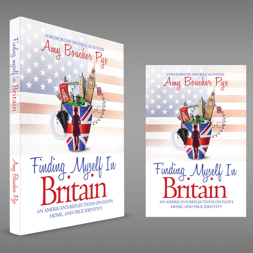 Create a book cover for a Christian book called Finding Myself in Britain: An American's Reflections Diseño de Sumit_S