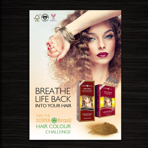 Surya brasil hair colour a2 poster | Poster contest | 99designs