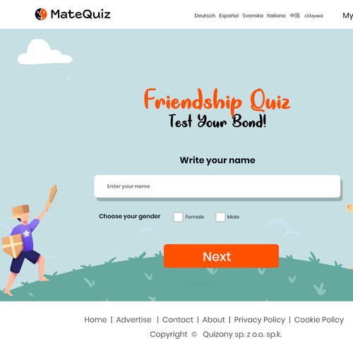 Redesign of a very popular quiz site (MateQuiz.com) Design by Technology Wisdom