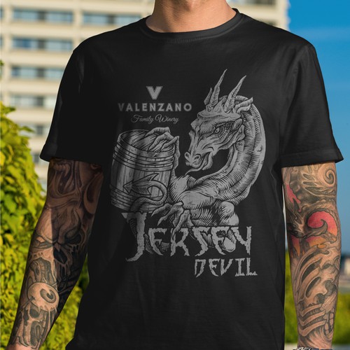 Valenzano Winery 2021 T-Shirt (Jersey Devil logo) Design by Enkin