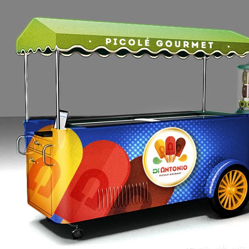 I need a design to customize ice cream cars with logo Di Antonio Gourmet Design by D'Maria