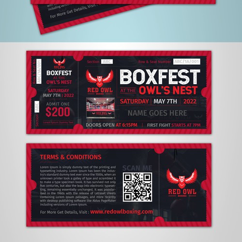 Live Boxing Event Ticket Design Design by 123Graphics