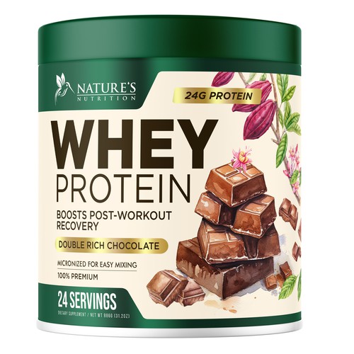 Diseño de Tasty Whey Protein Chocolate Design Needed for Nature's Nutrition de UnderTheSea™