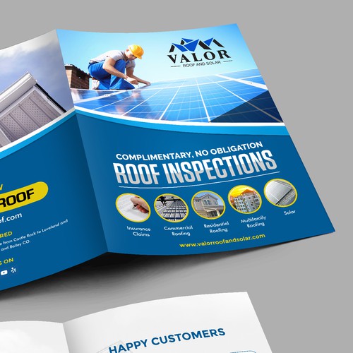 Presentation Folder Design, fast growing roof & solar company in Colorado.  Help us stand out! Design by Artist@Joy