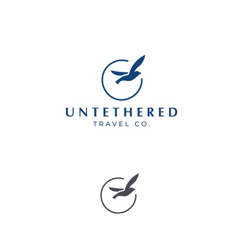 whimsical logo for travel agency that depicts an untethered lifestyle Diseño de FoxCody