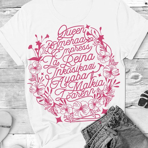 African Diaspora "QUEEN" Dialect T-Shirt Design Design by SORENKOgraph