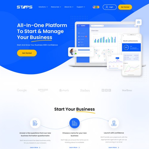 Designs | Modern and Sleek Business Services Saas Provider Website ...