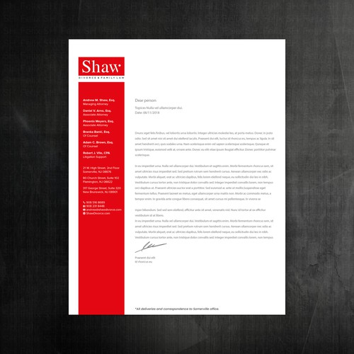 Letterhead for Divorce & Family Law Firm; Modern, Minimalist, Conservative Design Design by Felix SH