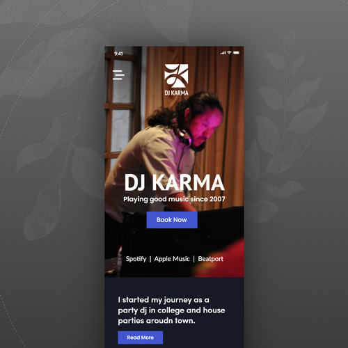 dj karma - playing good music since 2007 Design by ⚡️DesignBull⚡️