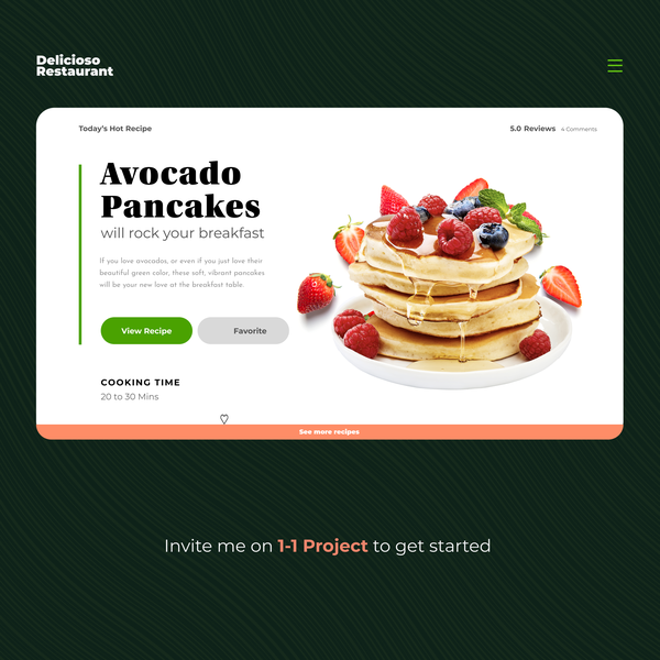 Food Restaurant homepage and ui exploration