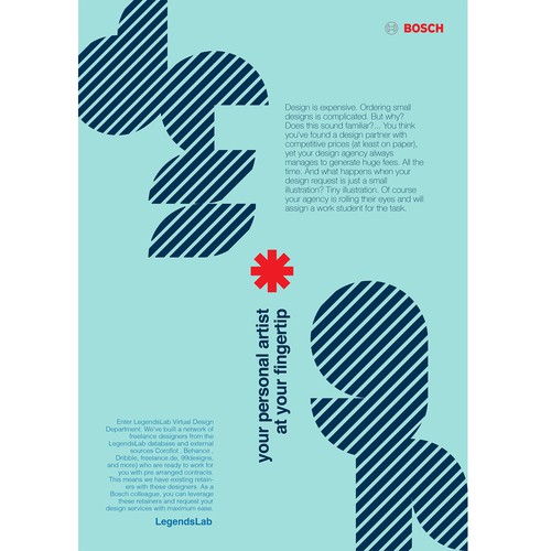 Flyer design for BOSCH; progressive service offering Design by Olivier Darbonville