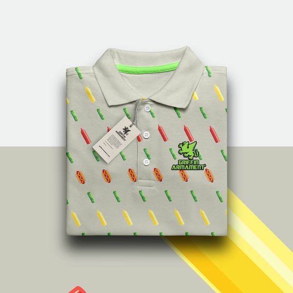 Design by Pixelax titled "Mosaic Pattern Golf Polo for Griffin Armament"