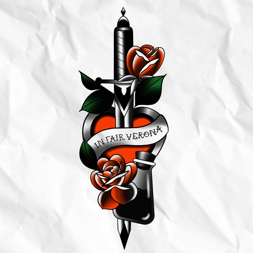 Design a Romeo and Juliet tattoo for a hopeless romantic Design by Katya Luu