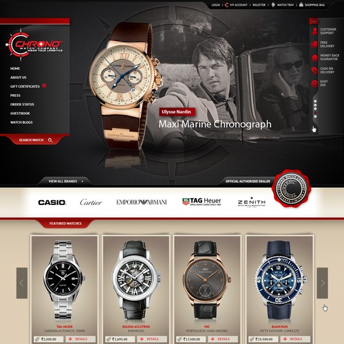 Website design for chrono watch company | Web page design contest |  99designs