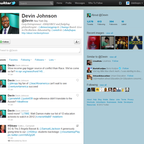 DJohnson needs a new twitter background Design por oneo