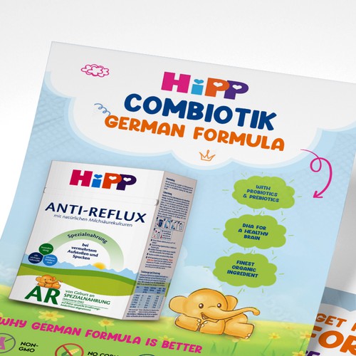 Baby Formula Flyer for a package insert campaign in the USA Design by Alphabet ♥