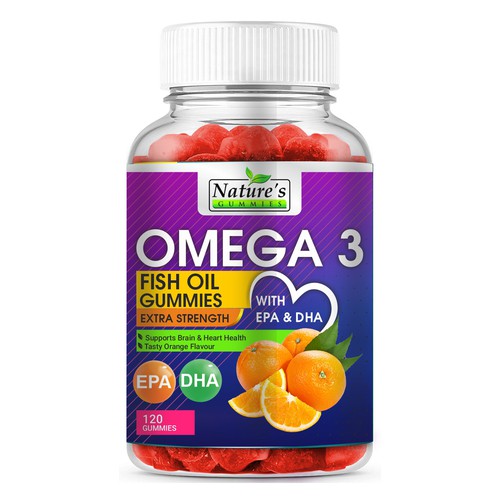 Tasty Omega 3 Fish Oil Gummies Design needed for Nature's Gummies Design réalisé par Hanisha P Patel