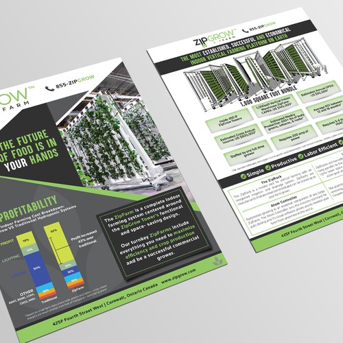 Brochure design for indoor, vertical hydroponic farm Design by TheExG ❤