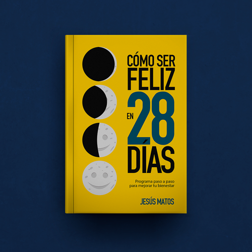 Design vincitore del contest "Cómo ser feliz en 28 días" realizzato da Copertine per libri