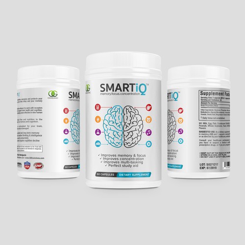 Brain Supplement Label Design Design réalisé par DesignSBS