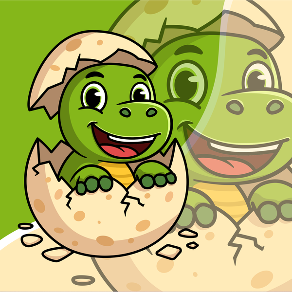 Cartoon dinosaur child mascot