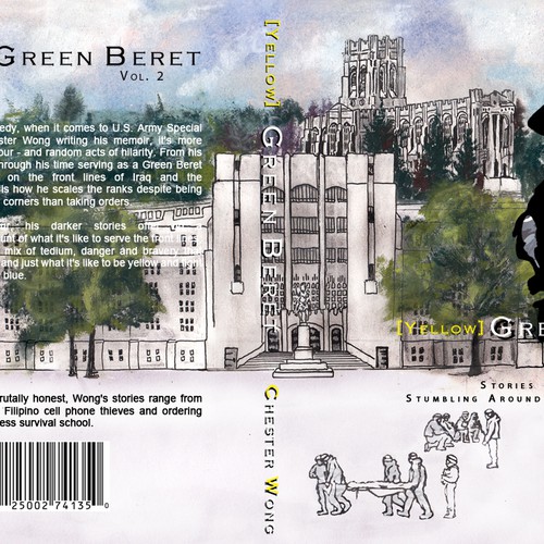 book cover graphic art design for Yellow Green Beret, Volume II Réalisé par Buxton