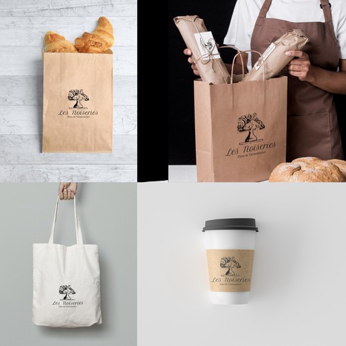 Antic and hand-drawn emblem logo for a French Bakery / Logo à la main pour une boulangerie
