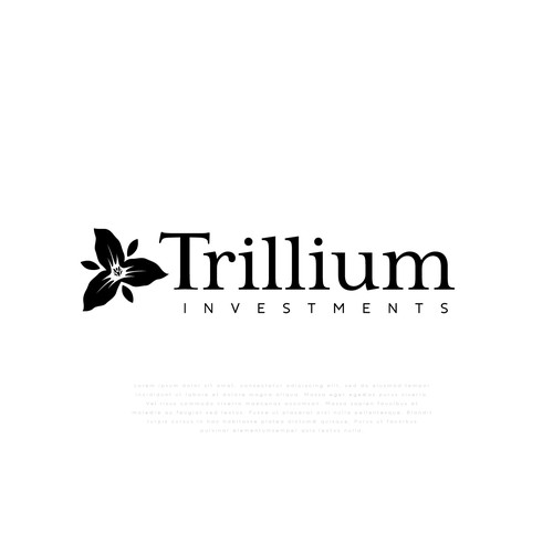 Design a sophisticated trillium flower logo for an asset management company Design by Michael San Diego CA