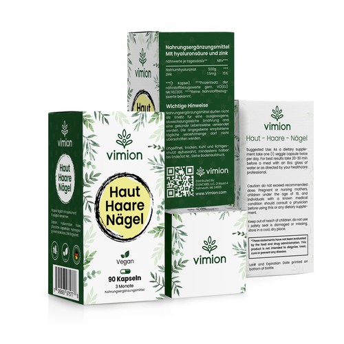 Packaging design for a German brand of high-quality food supplements Design by Designlifelk