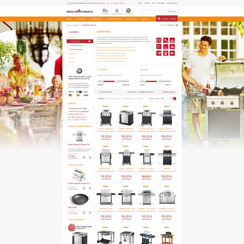 Online-Shop Design: New design for grill-profi-shop.de Design by Technology Wisdom