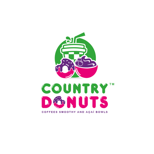 We need a modern exciting logo to encompasses our Name Country Donuts Coffee smoothy bowls-ontwerp door M.G. designs