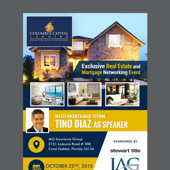 Create an event flyer for an Important/Exclusive Real Estate and