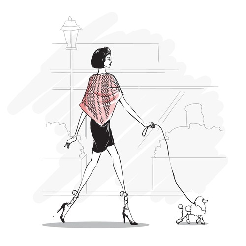 Series of mini "Ways to Wear" fashion illustrations for Women's Luxury Shawl Brand Réalisé par damuhra