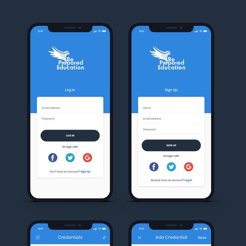 Design UI/UX for credential monitoring iOS app. デザイン by Raptor Design