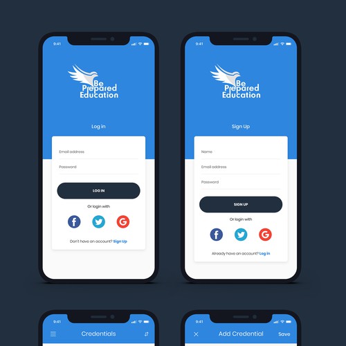 Design UI/UX for credential monitoring iOS app. Design by Raptor Design