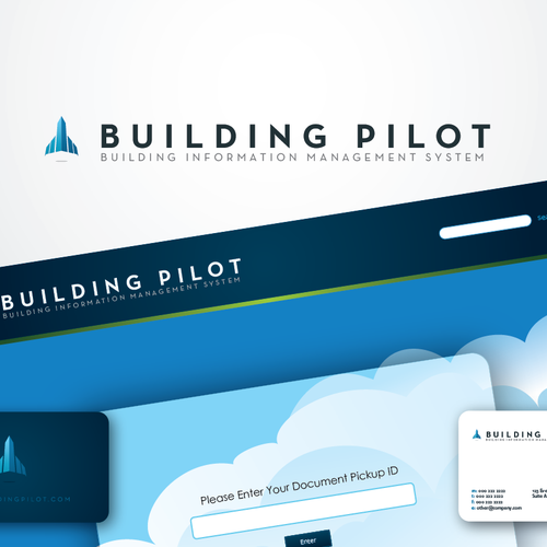 logo and business card for  Building Pilot Diseño de pencilz