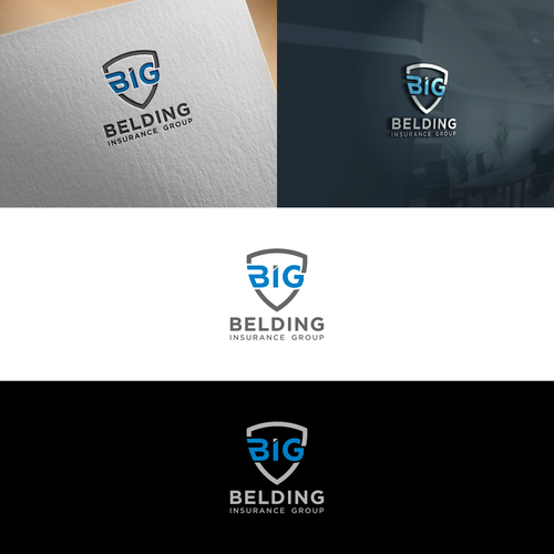 Simple logo w/ shield and letters "BIG" for insurance group Design by Branco Designs