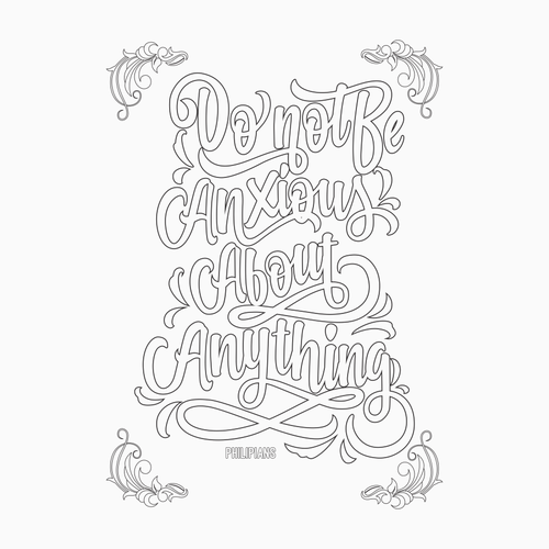 Design di Create 8x8" Hand Lettered Coloring Poster Page di Zainal_Art