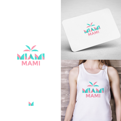 Powerful logo in Miami style for our mobile in-home personal training for pregnant and mothers Design réalisé par mariacecilia