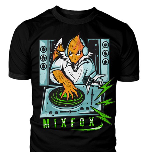 We are looking for a Hip-Hop themed humanoid fox scratching on djstyle turntables. Diseño de Creative Concept ™