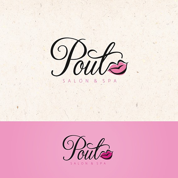 Parlour logo with the title 'Create a logo/brand image for "Pout"; a new Salon & Spa set to take over Dubai!'
