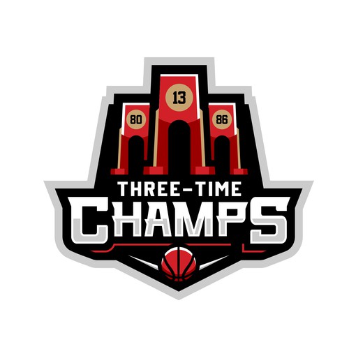 Basketball Logo for Team 'Three-Time Champs' - Your Winning Logo Featured on Major Sports Network Design by Normans