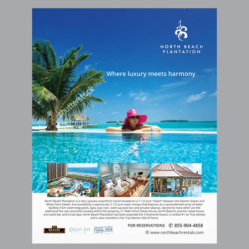 Create A Magazine/Brand Ad Concept, North Beach Plantation, A Resort In ...