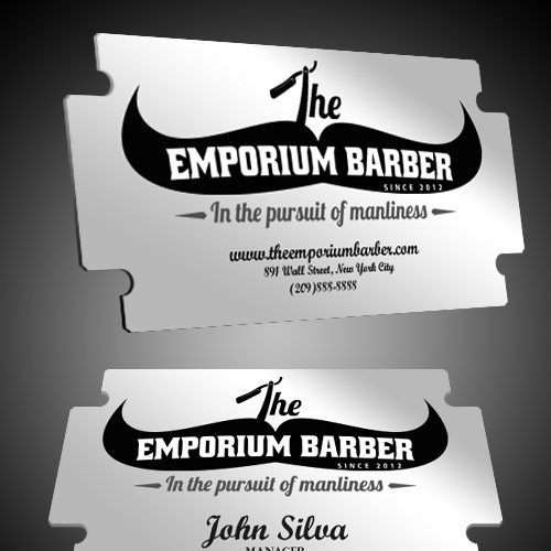 Unique business card for The Emporium Barber Design von Jelone0120
