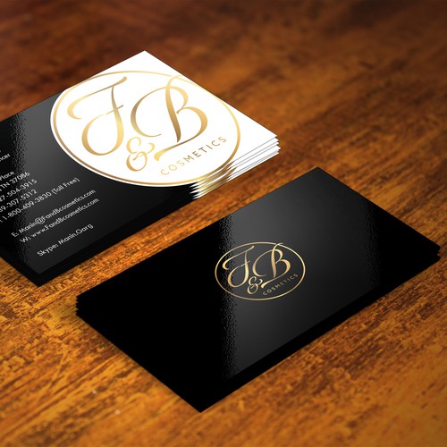 Black & Metallic Gold Business Cards-ontwerp door Jahid™