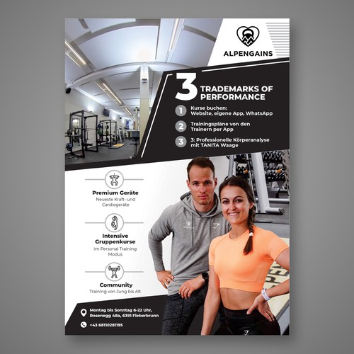 Design di a5 poster design for special gym in the mountains / Community & Training... di Dzhafir