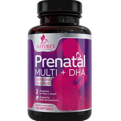 Prenatal Vitamins Label Design needed for Nature's Nutrition Réalisé par DagDigi