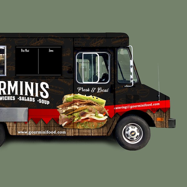 Create a food truck wrap for the spork & knife charcoal grill, concursos de  Rotulación de auto, camión o camioneta