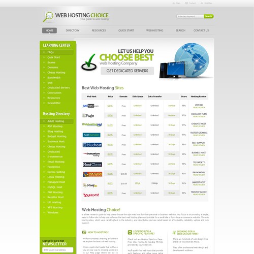 Redesign WebHostingChoice.com Design by Fahad Aziz awan