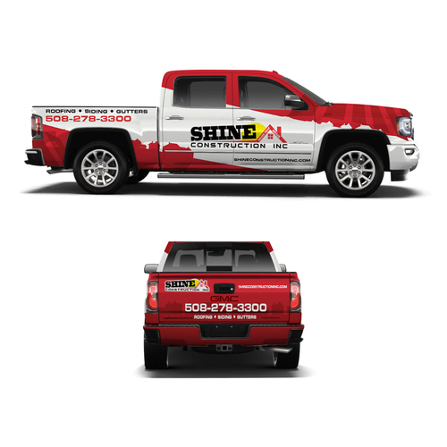 Design di Roofing Company needs vehicle wrap! Guaranteed! Modern & Elegant for GMC Denali 2018 White Truck ! di Peper Pascual